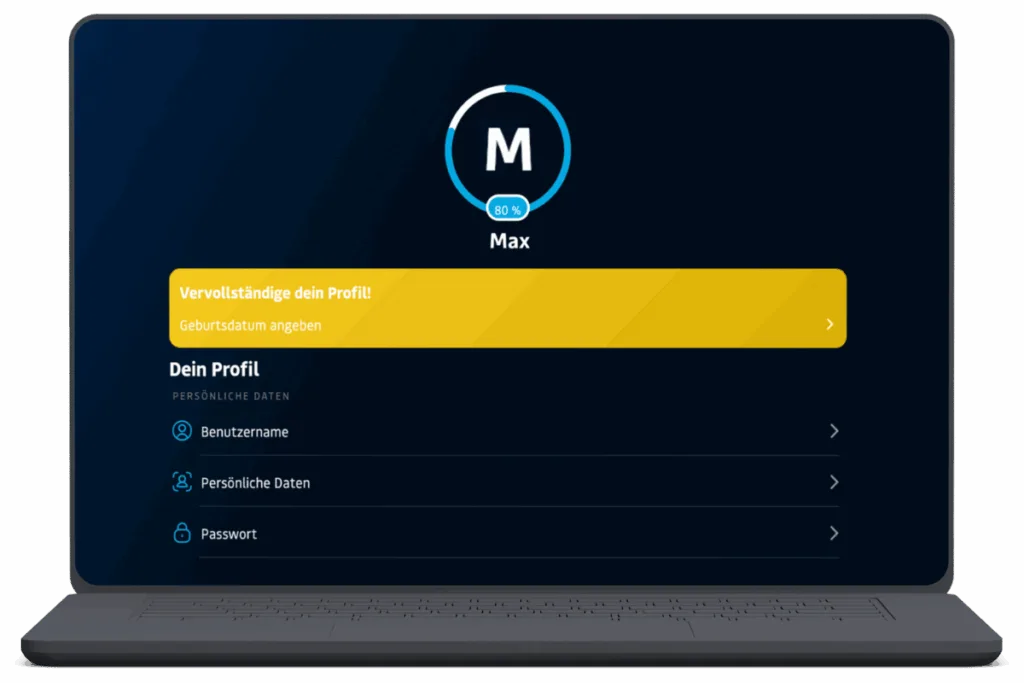 Profil vervollständigen in simplr