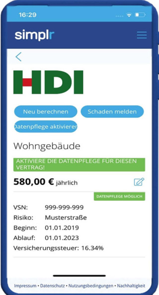 Simplr App auf dem Handy