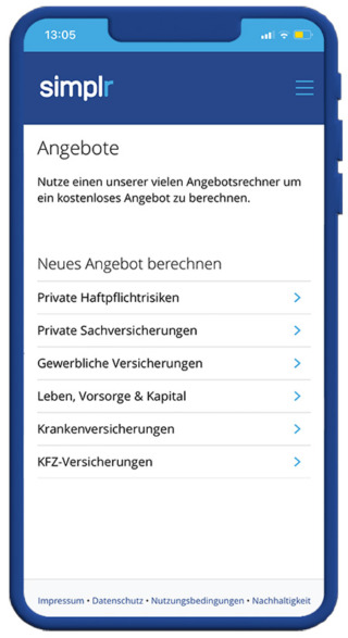 Simplr App auf dem Handy
